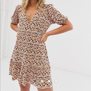 ASOS Design Mini plisse tea dress